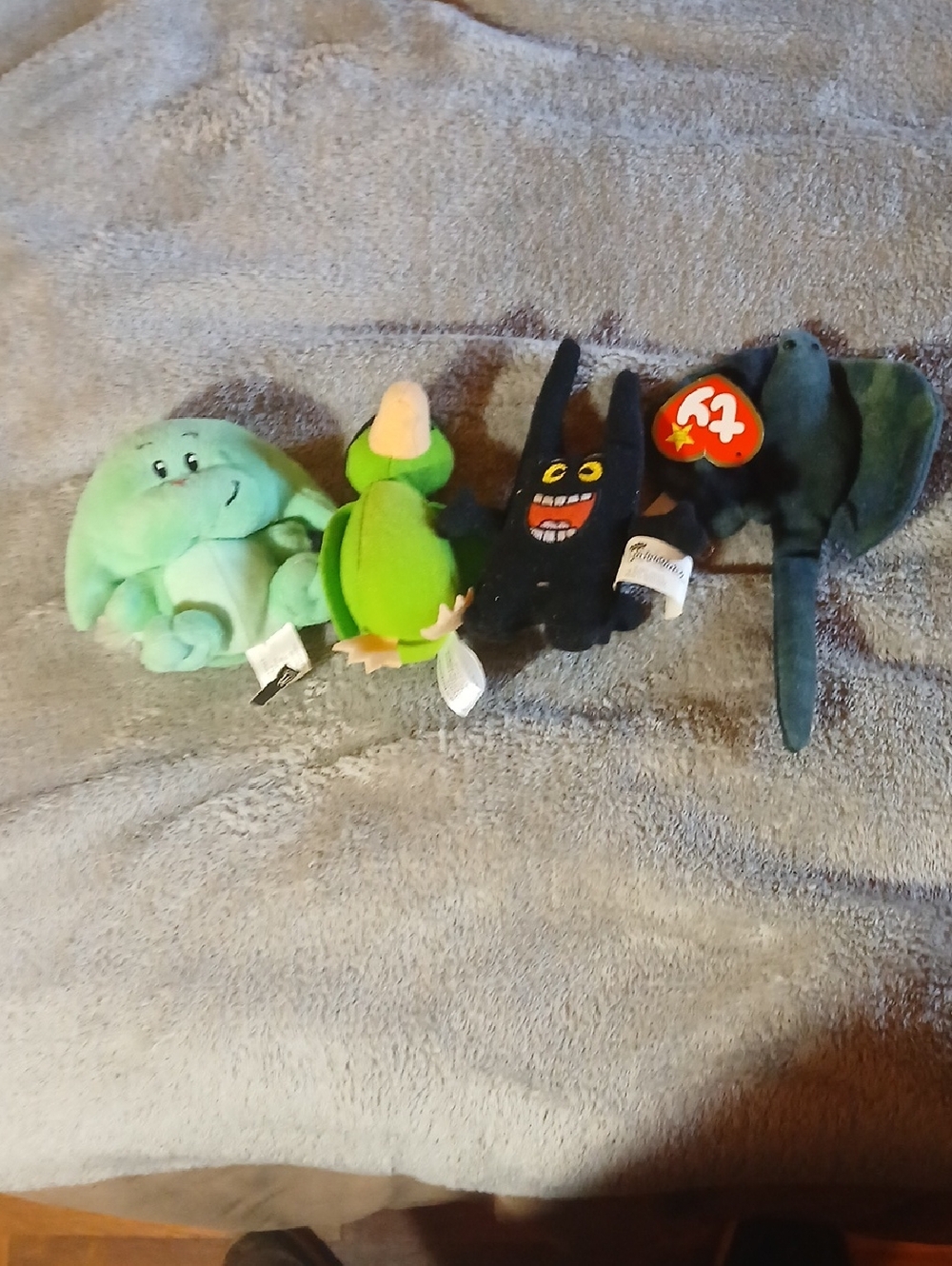 Vintage Ty and McDonald Plush Character Bundle - Light Green, Green, Black, Teal